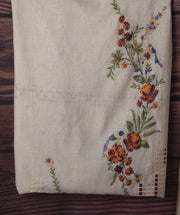 Bare Bloom Beige Viscose Cotton Unstitched Suit Set